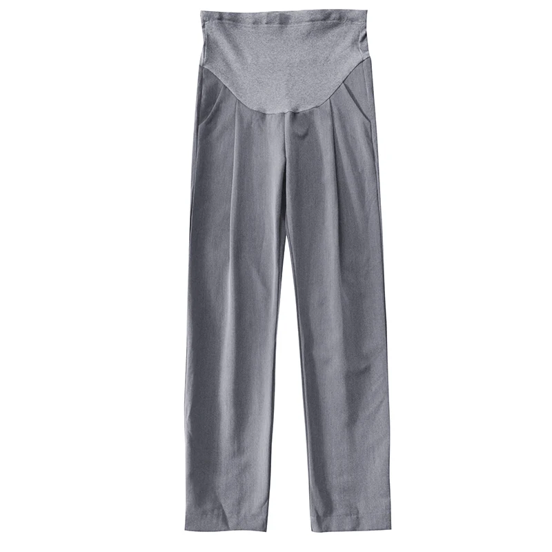 

0228# Spring Summer Thin Maternity Straight Pants Adjustable Belly OL Work Pants Clothes for Pregnant Women Pregnancy Casual