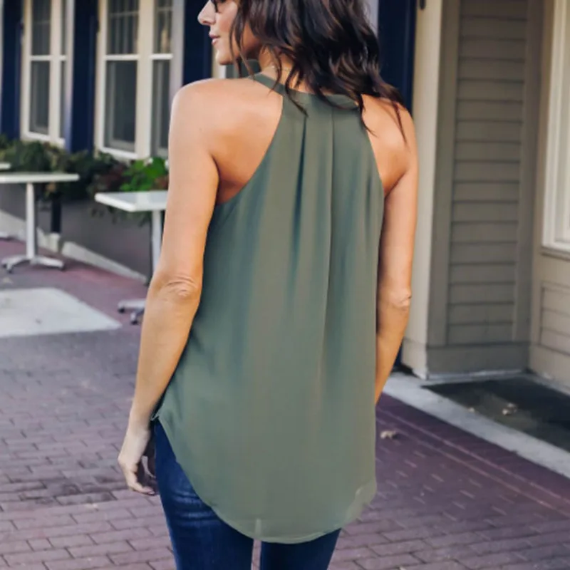 Шифоновый топ на бретелях летние женские топы 2020 новый корейский стиль без