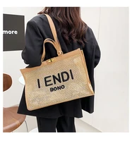 2021 new luxury designer brand woven straw shoulder bag fashion womens handbag oversized womens shopping bag summer beach
