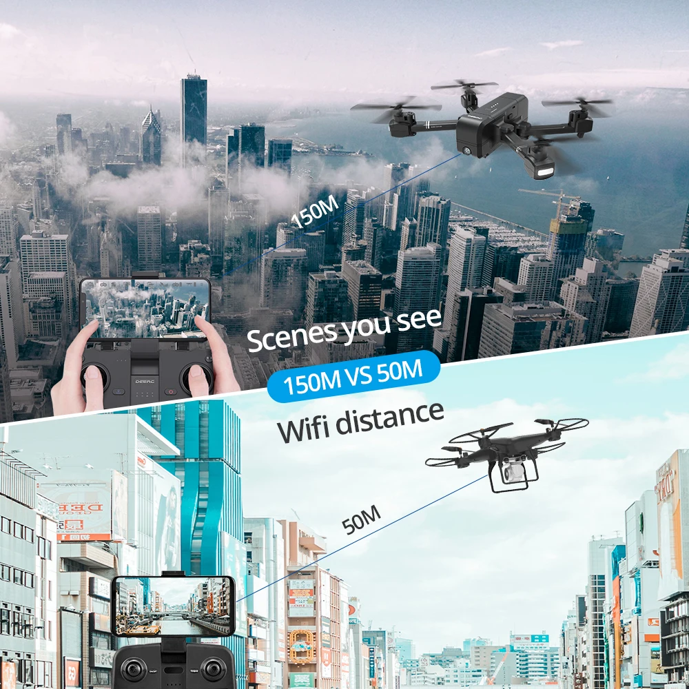 DEERC DE25 gps Дрон FPV с камерой 1080p HD Wifi RC дроны селфи следуем за мной Квадрокоптер gps ГЛОНАСС Квадрокоптер
