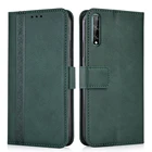 Чехол-книжка для Huawei Honor 30i, кожаный, с ремешком