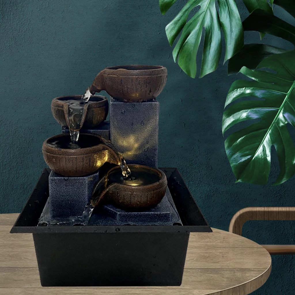 1 шт. декоративные помещении фонтан настольный водяной 5-ступенчатая Feng Shui