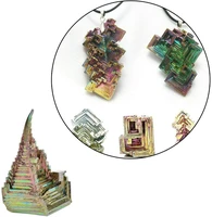 1pcs rainbow titanium bismuth specimen mineral gemstone crystal rock pyramid stone medium for collecting wicca reiki home decora