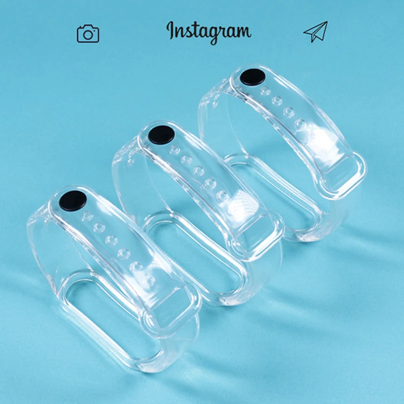 Transparent Silicone Strap for Xiaomi Mi Band 6 5 3 4 Smartwatch Wrist Belt For Xiaomi Mi Band5 6 Replacement Bracelet Watchband