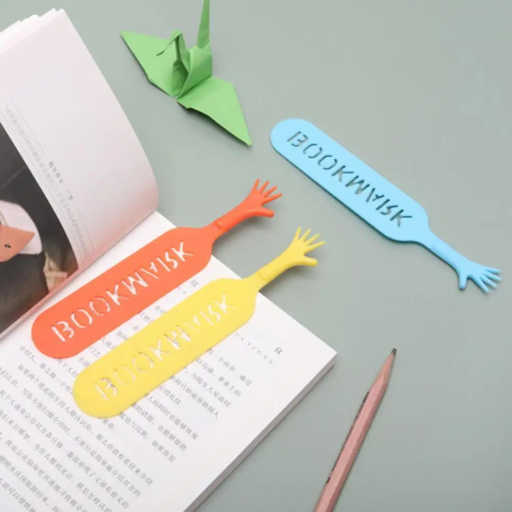 

4Pcs Great Scrapbook Bookmarks Creative Shape Mix Color Diary Bookmarks Mini Hands Shaped Bookmark Stationery Gift