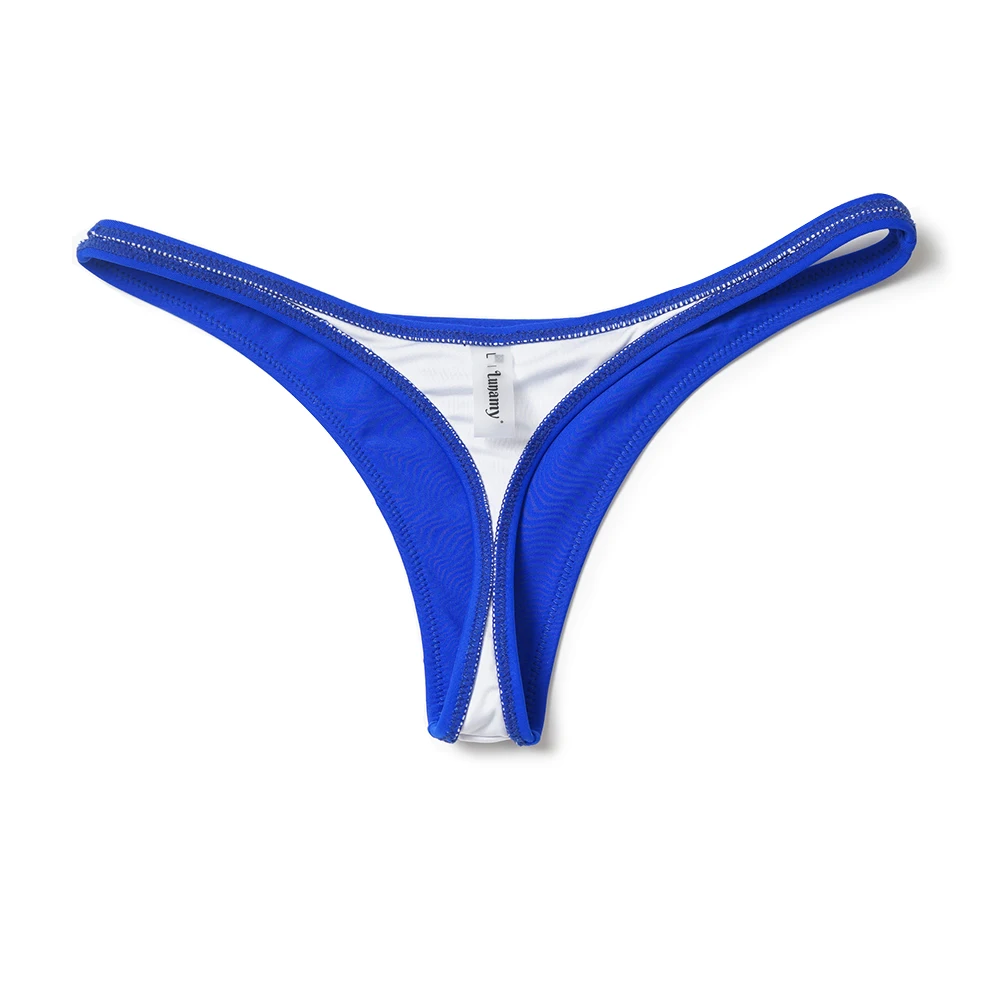 Королевский синий бикини стринги для женщин с Т-образным ремешком пляжная одежда