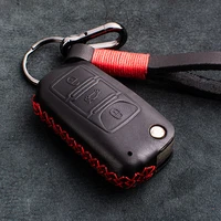 1 pcs genuine leather keychain key cover key case for skoda octavia 2 a7 a5 fabia superb for vw polo golf 4 5 6 passat