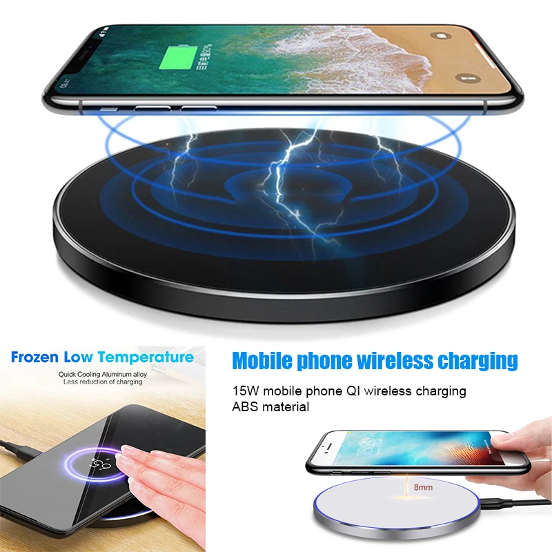 Мобильный телефон 15 Вт Быстрое беспроводное зарядное устройство Зарядка ультра