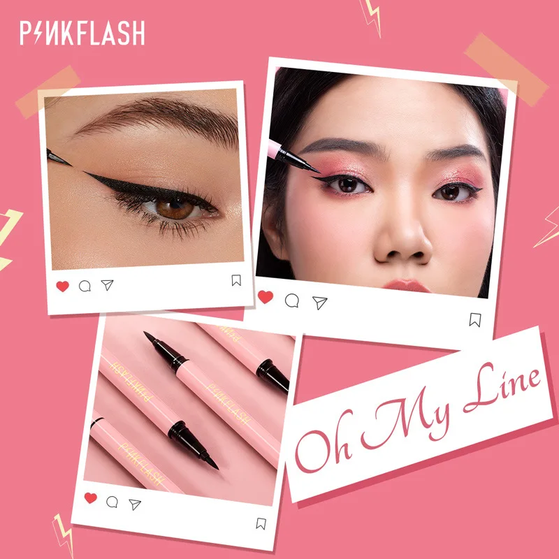 

PINKFLASH OhMyLine Eyeliner Black Evenly pigmented Long lasting Waterproof Makeup Liquid Eyeliner Eyes Makeup 2022 New