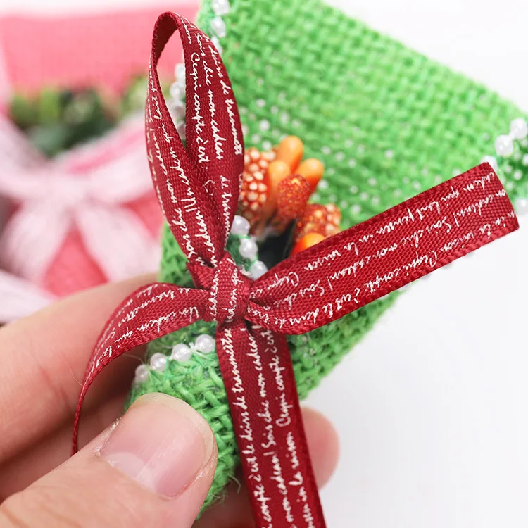 5 шт. цветной джутовый бант искусственные цветы с тычинками для рукоделия венок