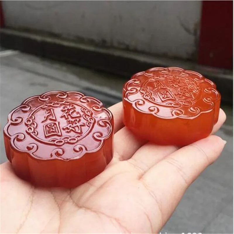 Натуральный халцедон цветок хорошая Луна луна торт Агат Нефритовая поделка