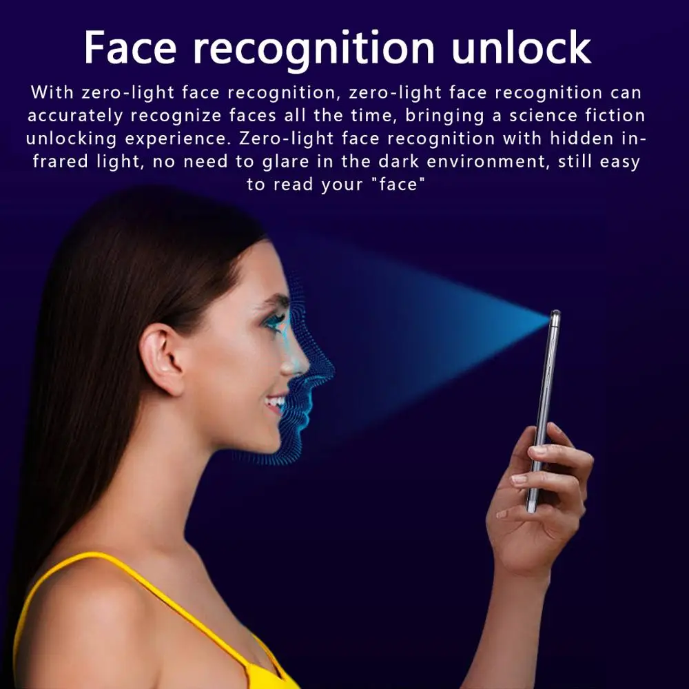 Смартфон с большим экраном Cectdigi S10 Plus 6 5 дюймов Android 9 0 смартфон распознавание