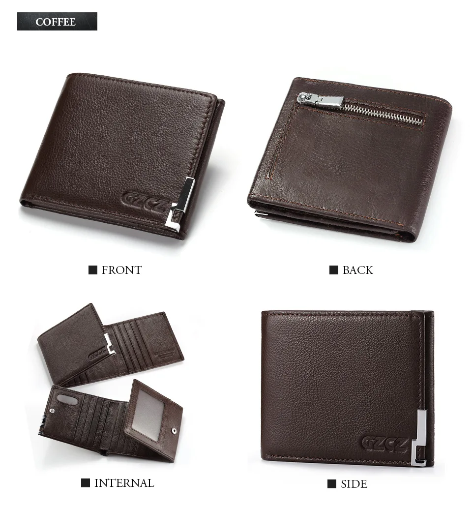 

High Quality Men's Leather Wallet Tri-fold Multi-Card Slot Unique Wallet Short Coin Bag