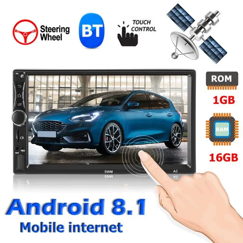 SWM A2 Android 8 1 Автомобильный gps навигатор стерео 7 дюймов Гб + 16 четырехъядерный bluetooth