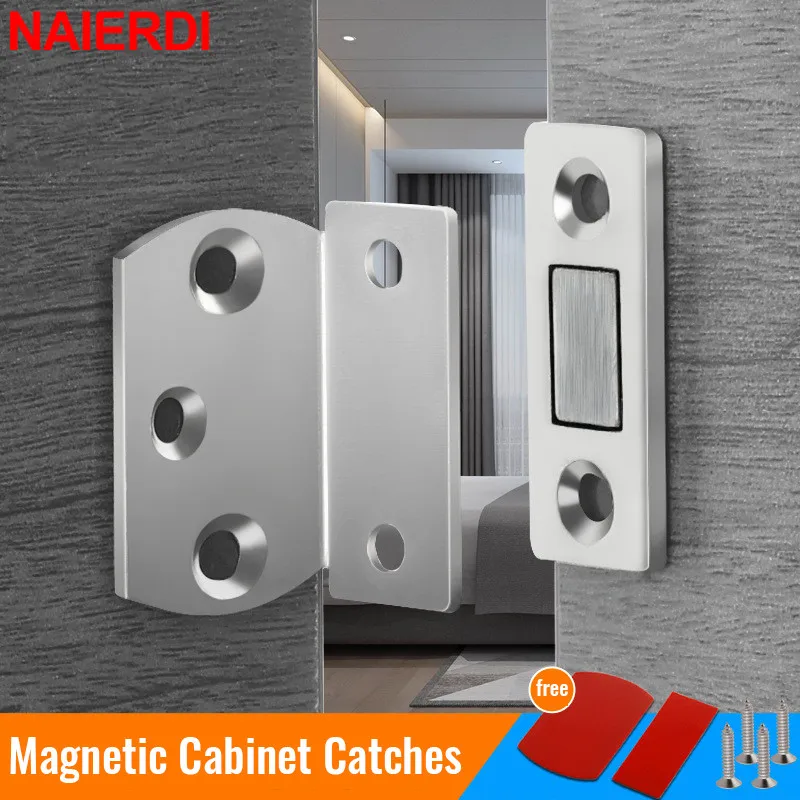 

NAIERDI 1/2/4/8 Sets Neodymium Magnets Cabinet Catches Magnetic Furniture Door Stop Strong Powerful Drawer Latch Cabinet Catch