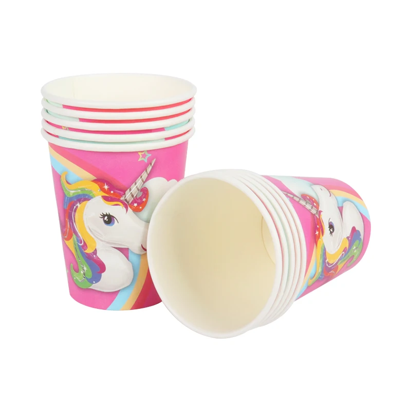 Вечерние одноразовые бумажные тарелки с рисунком единорога свадебные столовые