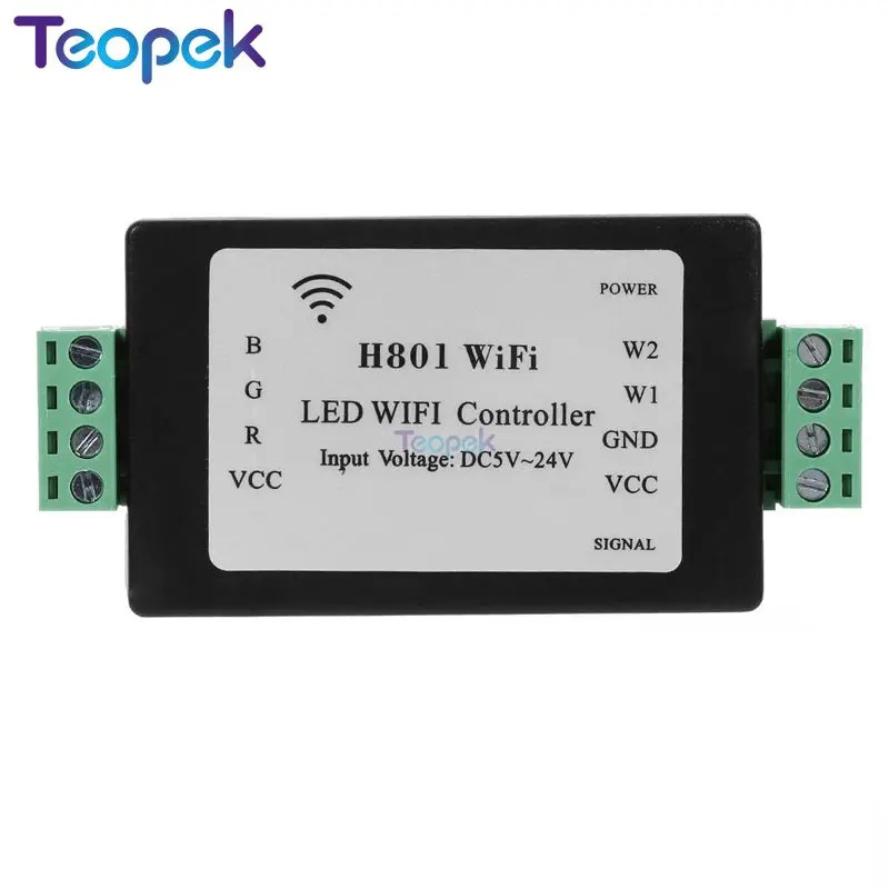 Светодиодный контроллер RGBW Wi Fi H801 DC5 24V in 4 канала * 4A выход или RGB Светодиодная