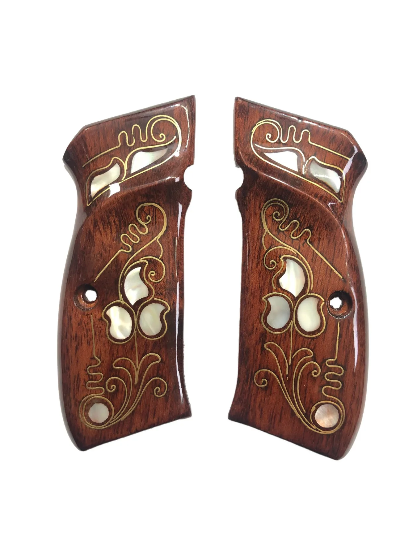 

CZ 75, CZ 85 , CZ 75 B, CZ 85 B Compatible Special Series Laser Cutting Pearl Inlaid Wooden Grip Mod43