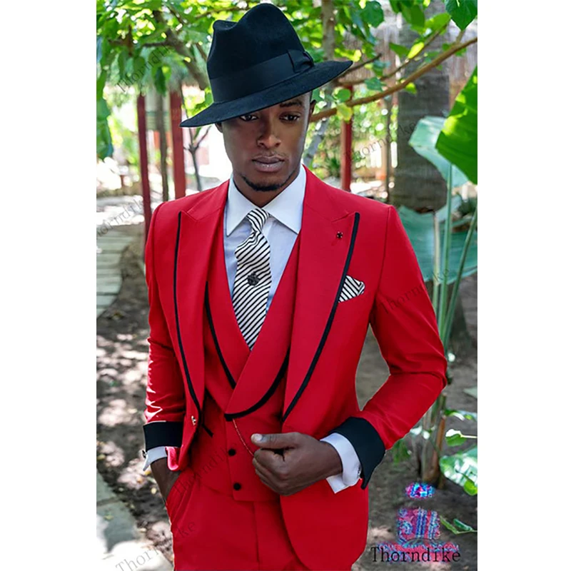 

Thorndike (jacket+vest+pants) men suits 3 pics marriage suits Blue Suits For Wedding Formal Groom Wear Peaked Lapel slim