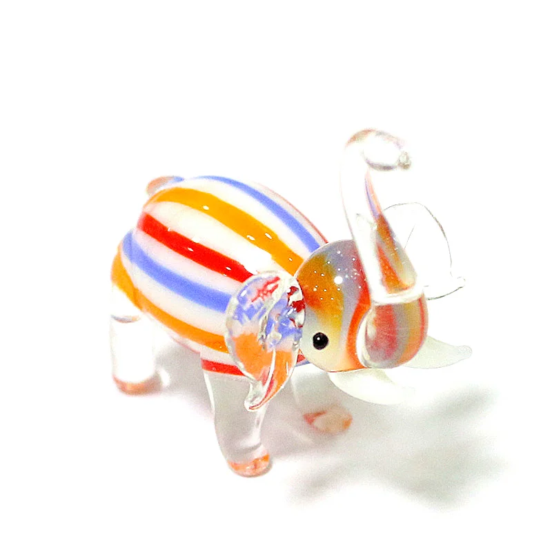 

Handmade Murano Glass Elephant Figurines Home Room Desktop Christmas Decoration Ornaments Miniature Rural Style Animals Statue