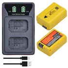 Аккумуляторная батарея NP FW50 NP-FW50 2160 мАч + двойной светодиодный USB-датчик для Sony A6000, A6500, A6400,A6300, A7, A7II, A7RII, A7SII, A7S, A7S2