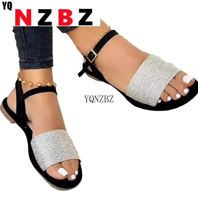 

Women Flat Sandals Summer Casual Open Toe Non Slip Soft Bottom Comfortable Light Females Fashion Rome Beach Shoes Plus Size