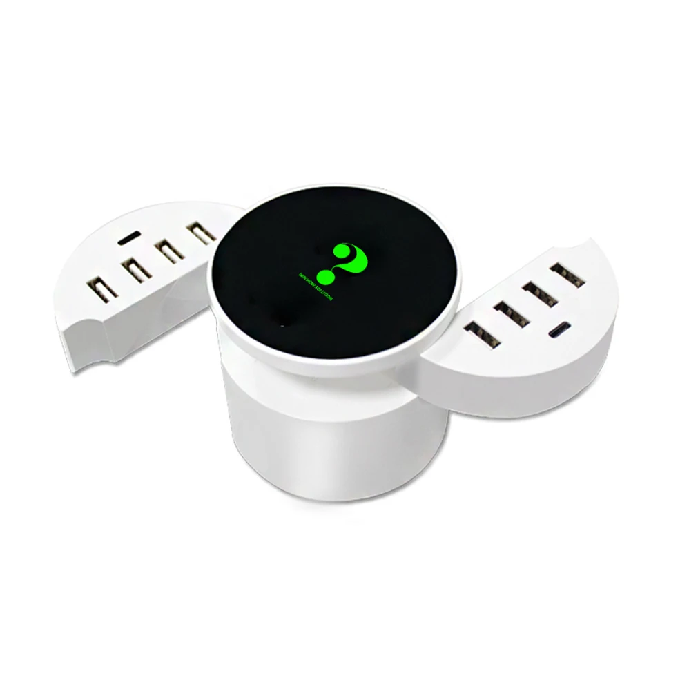No Wireless Charger Беспроводное зарядное устройство QI для IPhone, samsung, huawei, OPPO, Xiaomi, планшетов, телефонов, смартфонов, USB, зарядное устройство, 10 портов, настенное зарядное устройство, зарядная станция - Тип штекера: No Wireless Charger