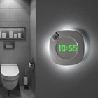 Светодиодные часы с пассивным инфракрасным датчиком движения, магнитное основание, подсветка, светодиодные Настенные светильники, часы для ванной, гостиной, USB, перезаряжаемые