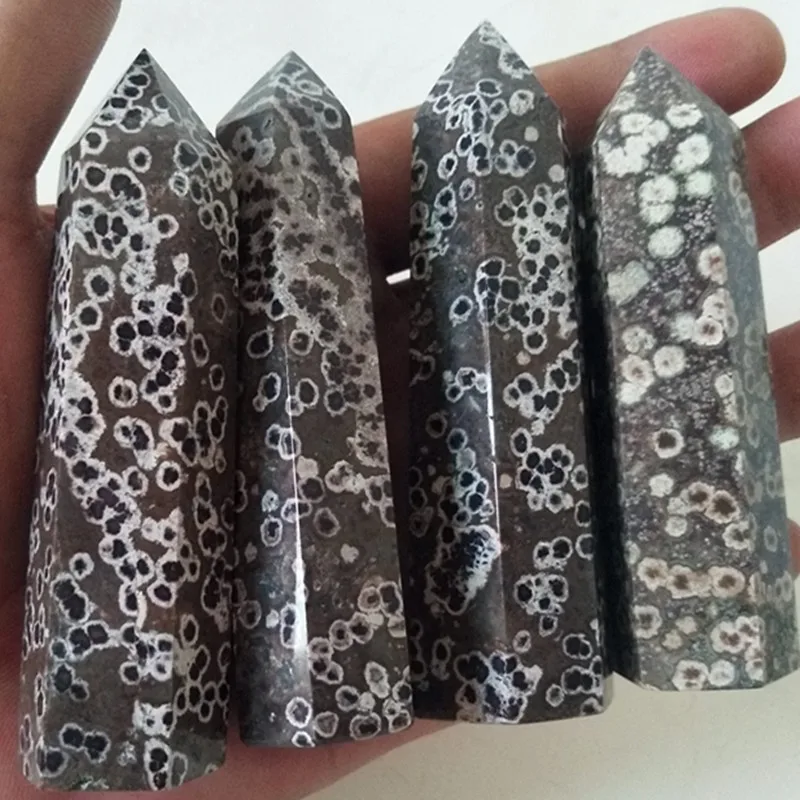 Натуральный камень кристалл в виде рыбьего яйца шестигранная палочка украшение