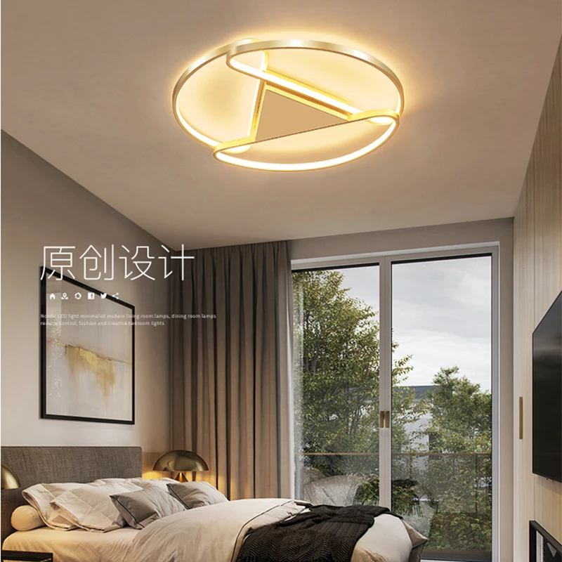 Современная Потолочная люстра с золотым напылением светодиодный круглый