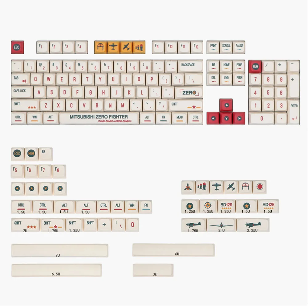 148 клавишных бойцов вертолет Дизайн Самолет ключ колпачки для Cherry Mx