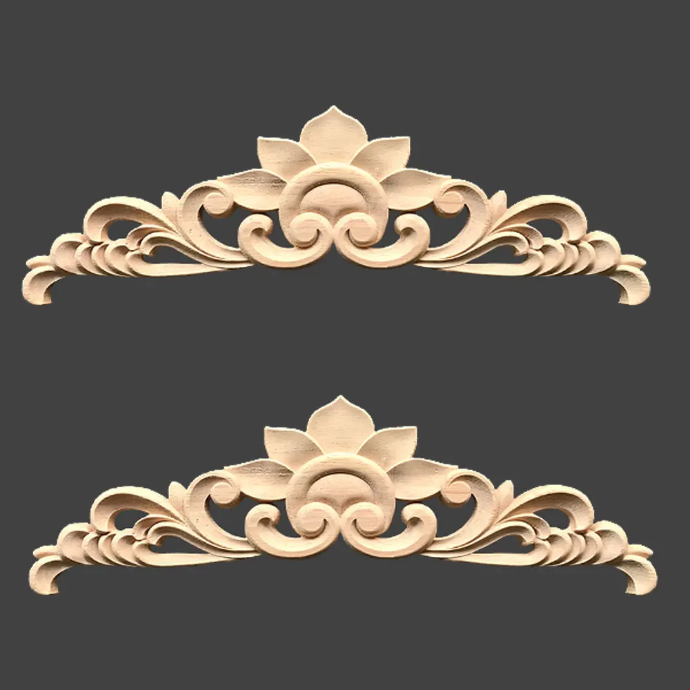 

2 предмета цветок вырезка натурального дерева аппликации для домашний шкаф для мебели неокрашенные деревянные Молдинги наклейка декоратив...