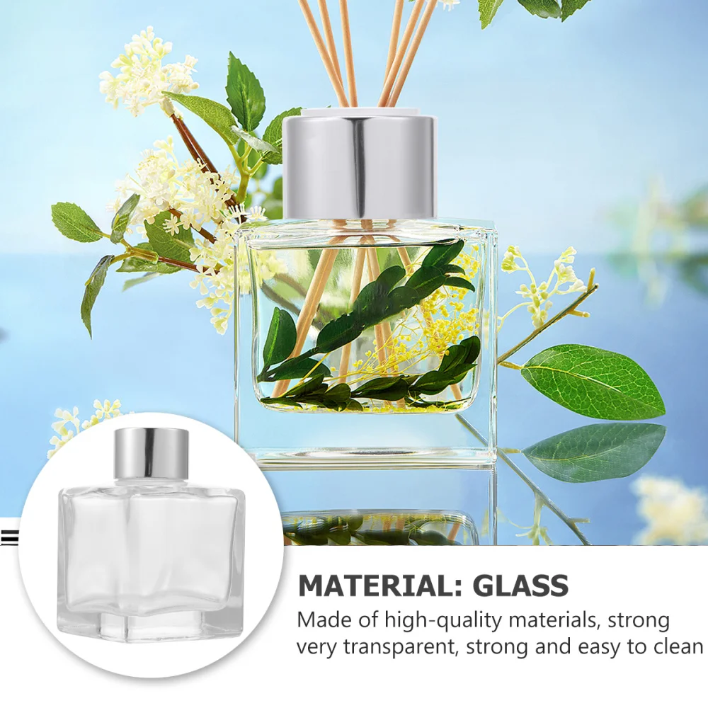 

4pcs Perfume Glass Diffuser Bottles Refillable Diffuser Organizer Setwith Cap