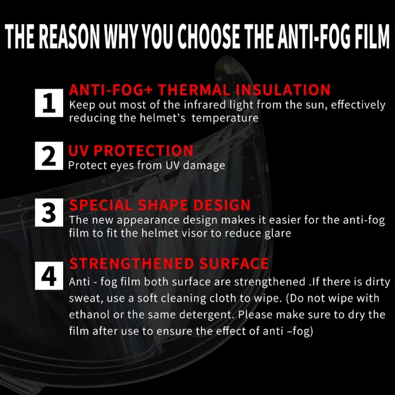 

Winter Anti Fog motorcycle helmet Films Universal Clear Anti-Fog Patch Film 964B