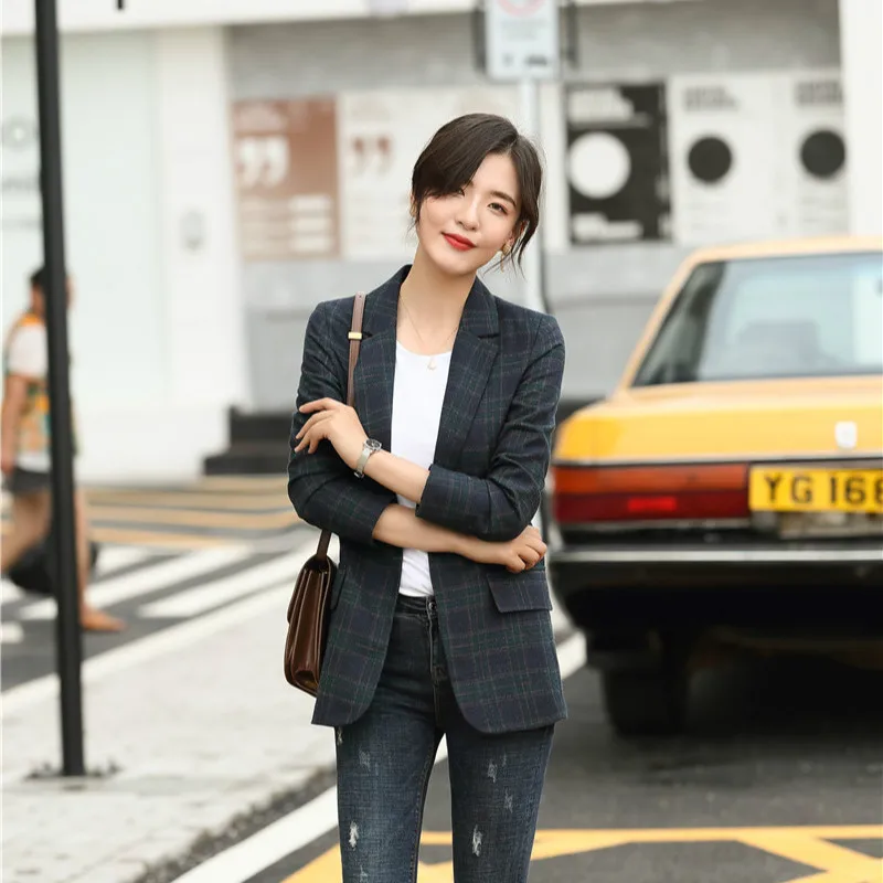 Женский Повседневный блейзер с длинным рукавом элегантная официальная офисная