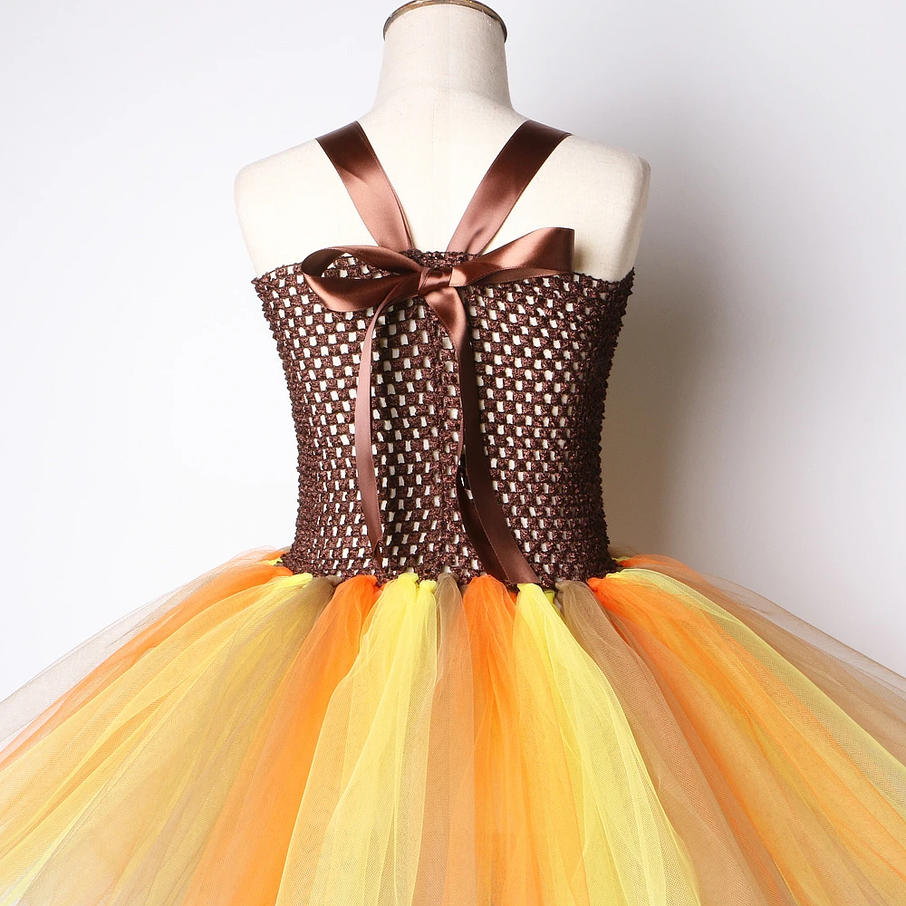 Детское платье пачка с подсолнухами Нарядные костюмы Феи для девочек на осень