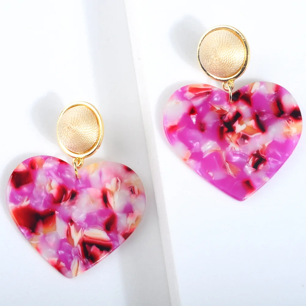 Женские акриловые серьги Za большие висячие фиолетового цвета в богемном стиле