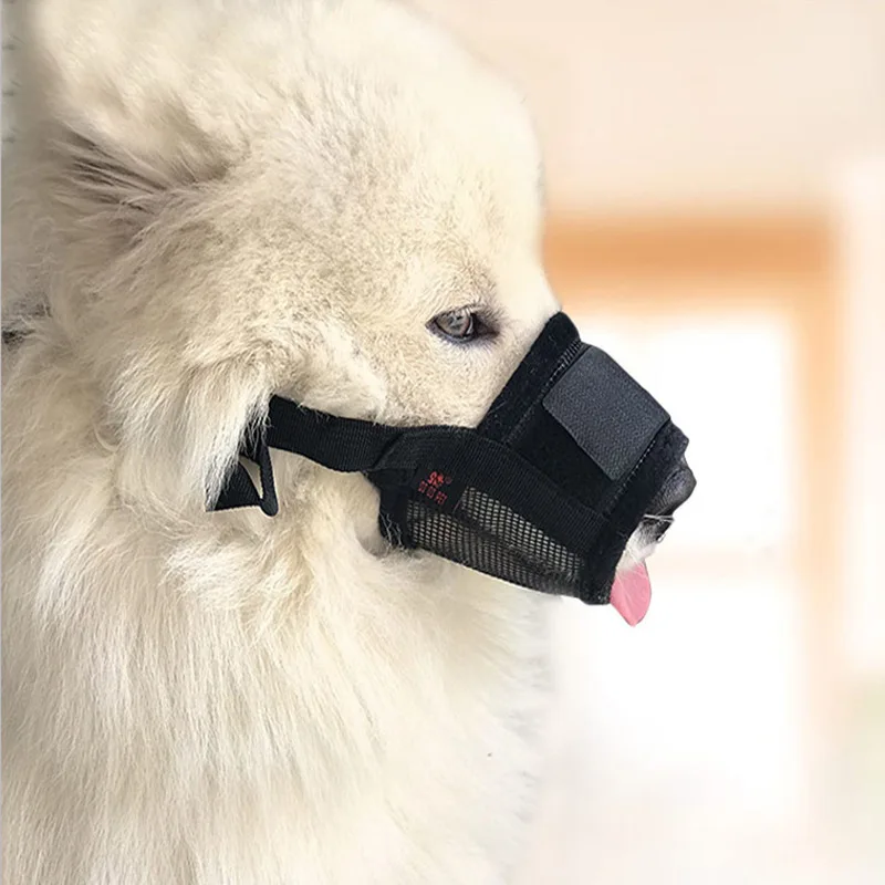 

Pet Dog NO Bite Adjustable Mask Breathable Bark Bite Mesh Mouth Muzzle Grooming Anti Stop Chewing Anti Bark anti Bite S-XXL