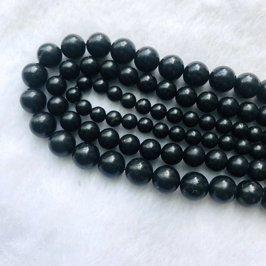 

Wholesale 1 string o15.5" 100% Natural Shungite Beads 4mm 6mm 8mm 10mm 12mm 14mm Round Energy healing gem Stone Loose Beads