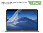 3 упаковки, Матовая Антибликовая Защита от царапин, совместима с Mac Book Pro 13 дюймов, Retina Model A1425, A1502, 2015-2012