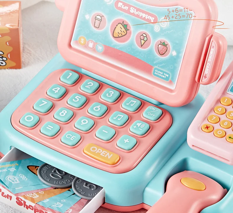 

New Groceries Toys Supermarket Simulated Cash Register Toy Kits Role-playing Toys for Kids Checkout Counter Role Pretend Play