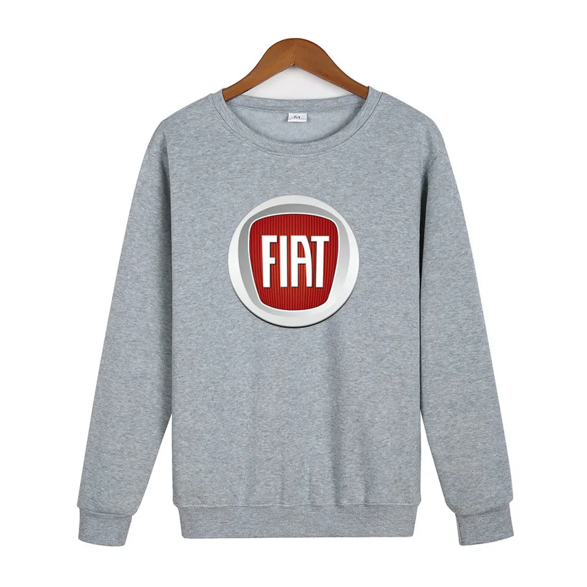 

Spring 2021 new FIAT car logo men's round neck sweater printed fleece long-sleeved Korean loose fashion trend