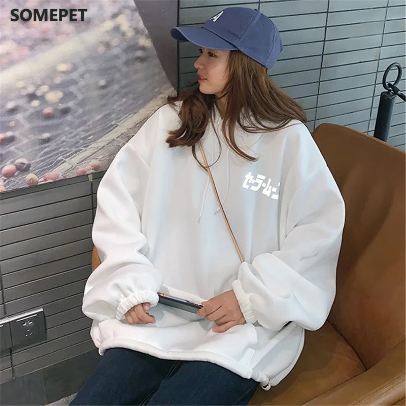 

Sailor Moon Reflective oversized women Hoodie clothes tops Cartoon Women Loose harajuku Pullover Tops Streetwear Sweatshirt