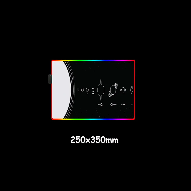 RGB Black Background White Moon Pattern Printed Mousepad Laptop PC Mouse Pads Glowing Non-slip Mice Mats for Gamer L/XL/XXL | Компьютеры и