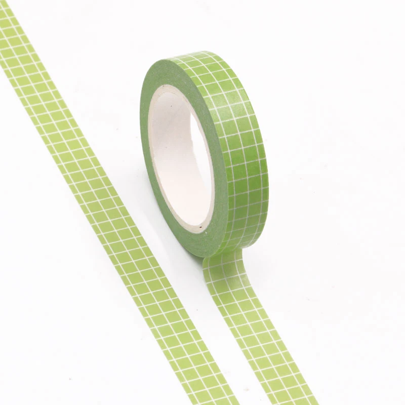 

1PC 10MM*10M Tender Green Grid Washi Tape Wide Sticky Adhesive Tape Scrapbooking Album DIY Decorative Paper Tape