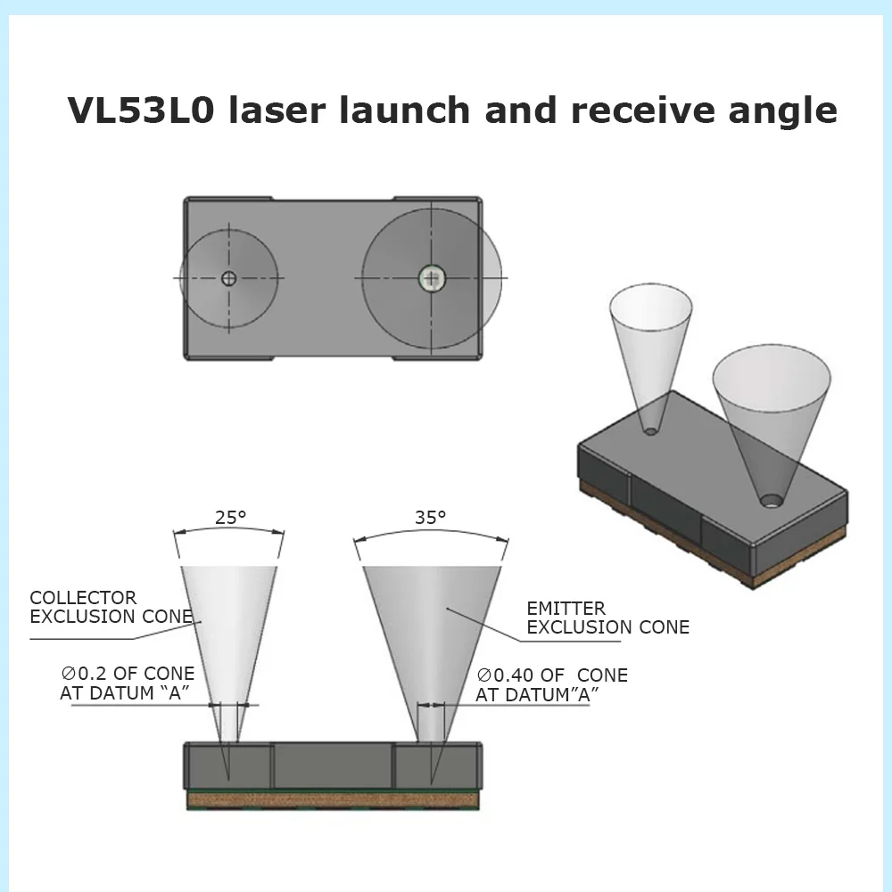 Лазерный датчик дальности WitMotion UART VL53L1 (4-400 см) лазерный модуль VL53L0 (3-200 выход