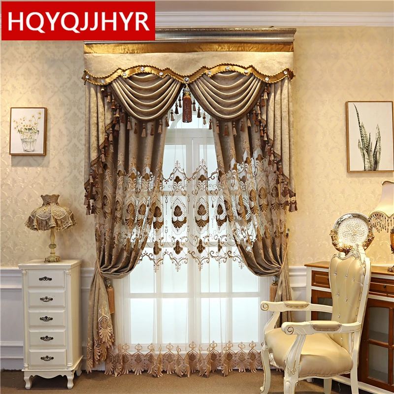 Новая европейская роскошная вилла декоративные шторы для гостиной роскошные