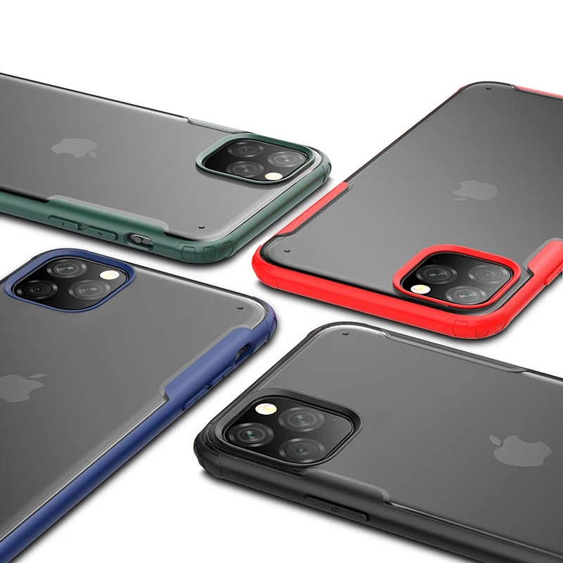 

For iPhone 6 7 8 Plus 11 Pro XS MAX X XR Shockproof Matte Clear PC+tpu Hybird Back Case Cover