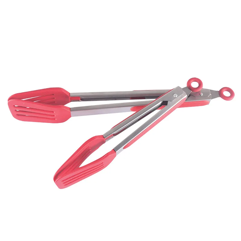 

12-Inch Stainless Steel Silicone Steak Clip Bread Clip Buffet Clip Food Clip Kitchen Supplies