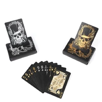 black foil pet fashion personality plastic black color skull game card poker waterproof playing card board game